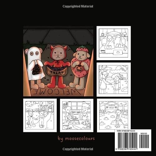 Happy Halloween Friends: A cute and spooky halloween colouring book thumbnail 2