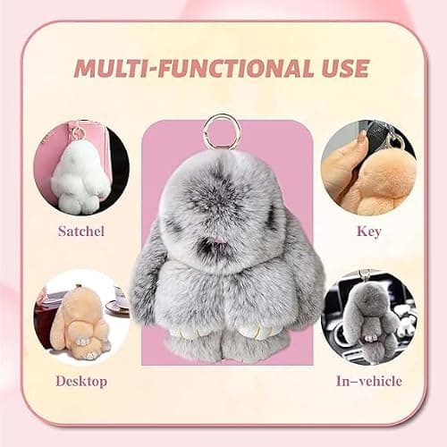 RWSEFK Bunnylulu Keychain with Box, Bunnylulu Keychain with Tin, Bunnylulu Cute Plush Key chain thumbnail 4