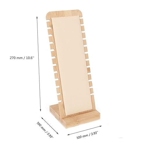 TANG SONG Natural Color Bamboo Flannelette Soft Mat Multiple Necklace Display Stand Necklace Bracelets Chains Organizer Holder for Home (Beige) thumbnail 4