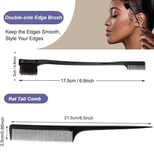 AIFIHIYI Elastic Bands Set for Wigs and Lace Frontals - 3 pieces with Rat Tail Comb, Edge Brush, Melting Band for Laying Edges and Keeping in Place thumbnail 6