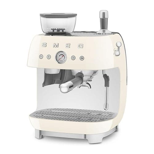 Smeg, Machine à Café Expresso Manuelle EGF03CREU, avec Broyeur à Grain Intégré, Thermoblock, 4 Niveaux de Température, Buse Vapeur et Manomètre, Réservoir 1 L, Dimensions Compactes, 1350W, Crème thumbnail 4