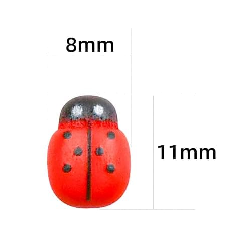 100 Pieces Wooden Ladybugs for Crafts DIY Self-Adhesive Mini Ladybugs Tiny Ladybug Decoration for Craft Scrapbooking Micro Landscape Party Home Garden Decor Flatback Wood Ladybugs Embellishments (Red) thumbnail 6