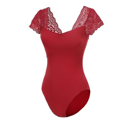 Lanbodance Women's Short Sleeve Leotards for Ballet Dance Adult Ballerina Dance Costume - Image 1