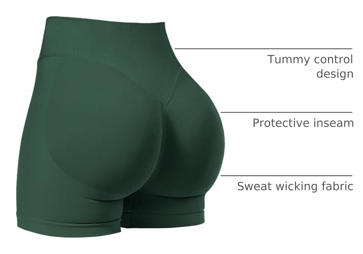 VOYJOY Women Workout Impact Shorts 2.5"/ 3.6"/ 4.5"/ 6" Scrunch Butt Lifting Gym Seamless Booty Biker Shorts thumbnail 4