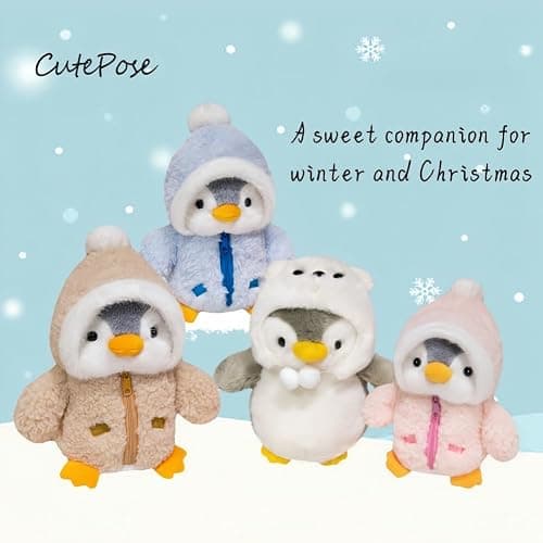 Christmas Plush Penguin Stuffed Animal 9.8" Cute Stuffed Penguin Plush Toys | Penguin Stuffed Animals with Fuzzy Fleece Jacket and Hat Little Plush Dolls for Boys Girls, Birthday Gifts thumbnail 7