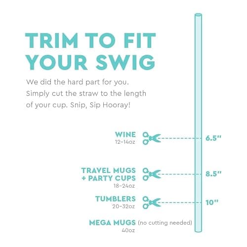 Swig Straw Toppers Set, 3 Reusable Straws with 3 Silicone Straw Covers, Cover Cap with Customizable Length, Compatible with 40oz Tumblers, Tumbler Accessories (Ocean) - Ocean thumbnail 4