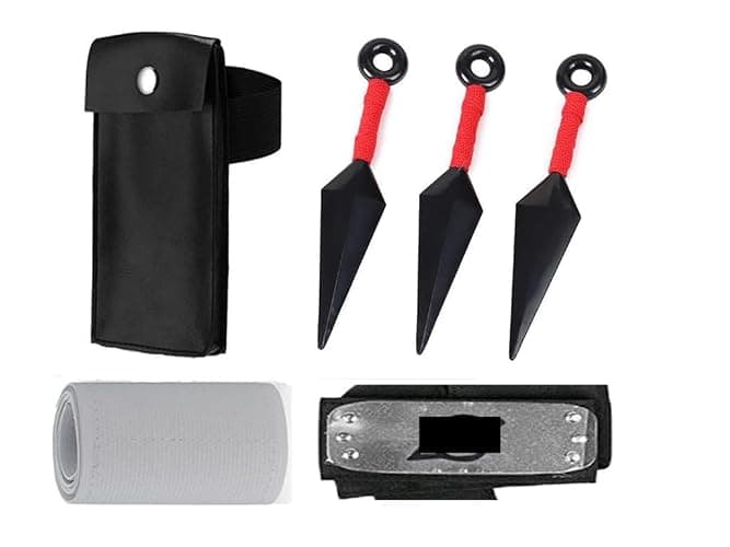 Leaf Village Logo Headband and 3 pcs Kunai and Kunai Bag with Bandage set(6 Pack) - Image 1