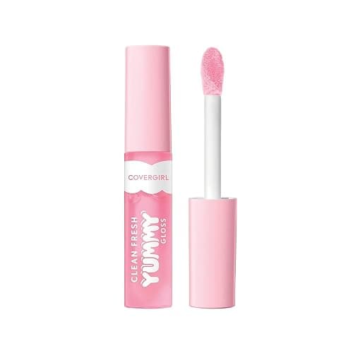 COVERGIRL Clean Fresh Yummy Lip Gloss, Sheer, Natural Scents, Vegan Formula - 150 Sugar Poppy, 0.33 fl oz - Image 1