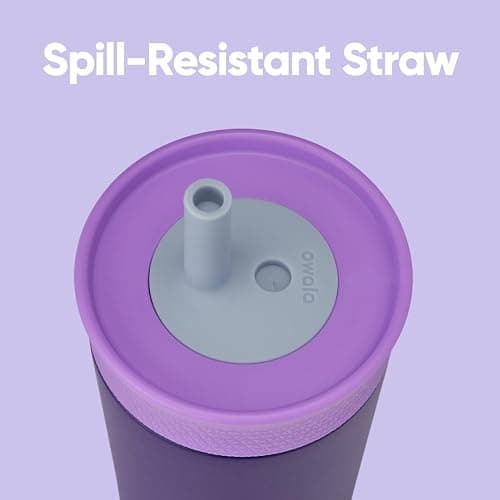 Owala Tumbler Kids Stainless Steel Water Bottle 12 oz Peacock Palace | Insulated | Spill-Resistant Lid | Reusable Straw | Double-Wall Vacuum Insulation | Cup-Holder Friendly thumbnail 3