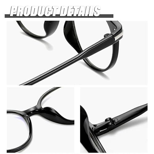 XFentech Blue Light Blocking Glasses - Fashion Oval Transparent Frame Reading Glasses Blue Light Eyeglasses Lightweight Anti Eyestrain Computer Gaming Eyewear Unisex thumbnail 4