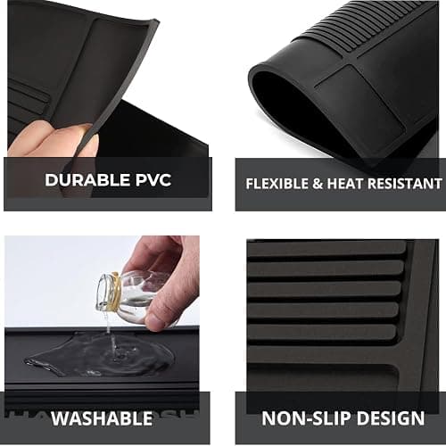 HAPPYPOSH Magnetic Barber Mat, Large Magnetic Barber Mats For Clippers and Supplies, Barbershop Pad for Station, Beauty Salon Table Matt, Tool Organizer for Pro Hairstylist, 4PCS thumbnail 9