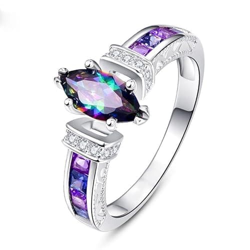 1pc Colorful Oval Zircon Ring Unique Design for Women Perfect for Dating Parties Personalized Gifts Elegant Jewelry - Image 1