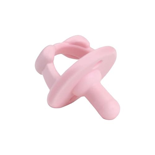Itzy Ritzy Silicone Pacifiers for Ages 6-18 Months – Itzy Soother Pacifiers Feature Collapsible Handle & Two Air Holes for Added Safety – Set of 2 in Light & Dark Pink thumbnail 4