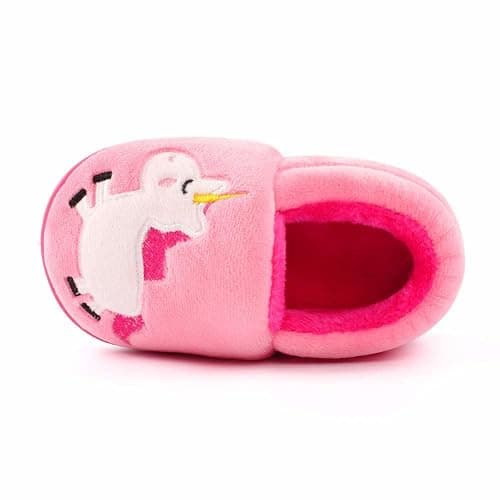 Cartoon Slippers with Memory Foam Kids Plush Warm Winter House Shoes thumbnail 3