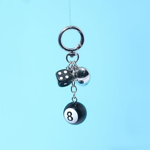FunBoat Magic 8 Ball Cute Dice Charm Keychain Cute Backpack Purse Bag Hangings Accessories, Y2k Key Chain Gift Aesthetic thumbnail 6