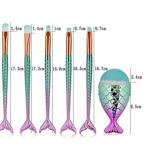 Funfunman Makeup Brushes 11PCS Make Up Foundation Eyebrow Eyeliner Blush Cosmetic Concealer Brushes(Mermaid Colorful) thumbnail 5