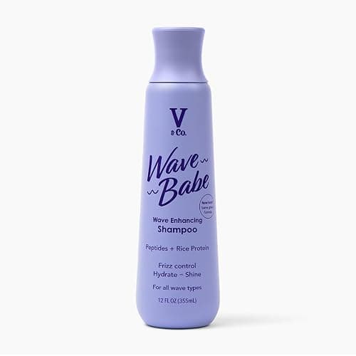 V&Co. Wave Babe Wavy Hair Shampoo, Sulfate Free & Paraben Free Hydrating Hair Care with Rice Protein & Peptides for Frizz Control & Wave Definition – 12 fl oz - Image 1