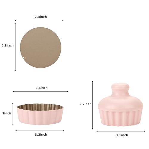 LIFVCNT 1 Inch Deep Mini Tart Pan Set, 6PCS 3.6 Inch Tart Pans with Removable Bottom and Tart Tamper, Nonstick & Durable Bakeware, Ideal for Mini Pies, Tarts, Quiches, Cheesecakes, (Pink) thumbnail 4