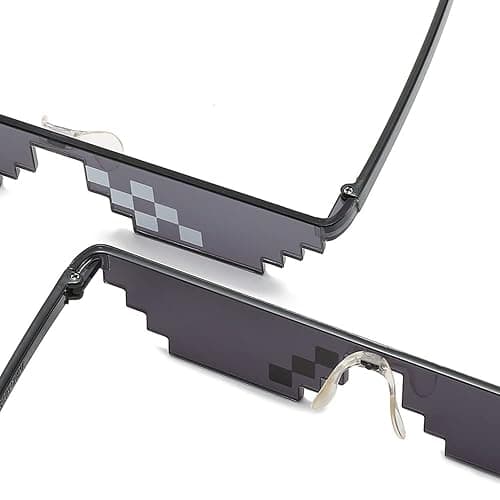 Yilistore Thug Life Sunglasses Halloween Dress Up Pixelated Mosaic Glasses,Party Glasses MLG Shades thumbnail 3