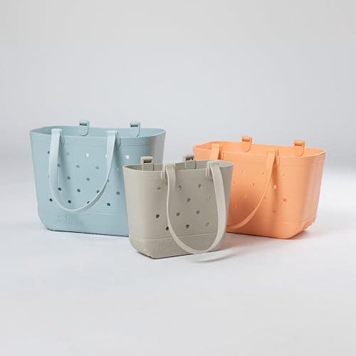 Simple Modern Large Beach Bag | Waterproof Getaway Rubber Tote with Zipper Pocket for Travel, Pool, Boat, Groceries, Sports | Blush thumbnail 9