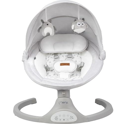MoMi KENANI Transat balancelle jusqu’à 9 kg, pliable, télécommande et Bluetooth pour smartphone, alimentation piles et secteur, harnais de sécurité 5 points, pare-soleil, moustiquaire thumbnail 26