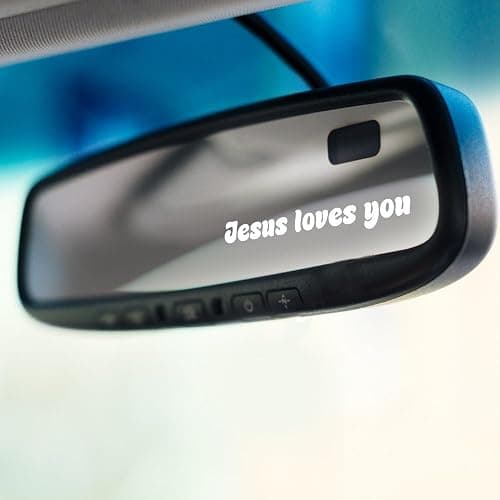 Jesus Loves You Car Mirror Sticker - Image 1