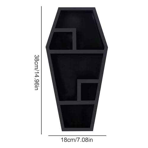 Siopob Large Coffin Shelf | Gothic Floating Coffin Shelves,Creative Bookshelf Floating Shelves, Gothic Furniture, Spooky - Decor for -Halloween thumbnail 5