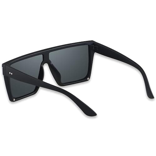 LYZOIT Square Oversized Sunglasses for Women Men Big Flat Top Fashion Shield Large UV Protection Rimless Shades thumbnail 6
