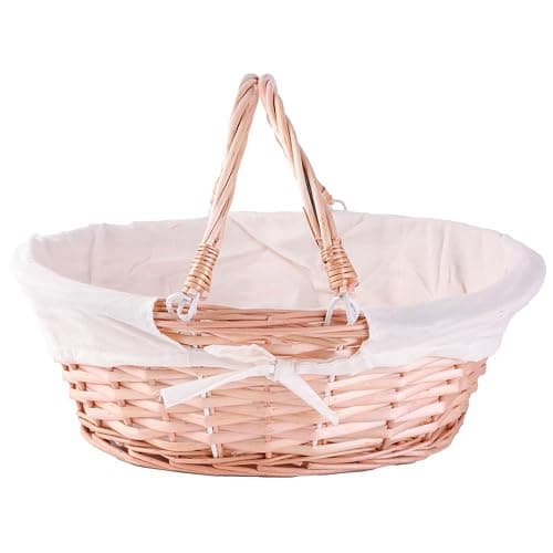 Vintiquewise Natural Wicker Picnic Basket with Handle – Multi-Purpose Willow Basket for Garden and Home Decor – Handcrafted Decorative Wicker Storage Basket for Gifts, Food, or Home Organization thumbnail 3
