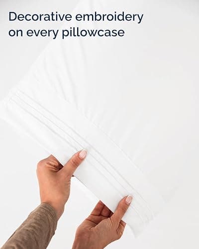 Twin Size 3 Piece Sheet Set - Breathable & Cooling Sheets - Antique White | Hotel Luxury Bed Sheets for Women & Men, Deep Pockets, Easy-Fit, Extra Soft and Wrinkle Free Sheets, Oeko-Tex Bed Sheet Set thumbnail 8