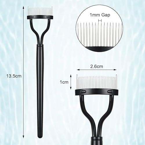 URAQT Wimpernkamm, Rostfreier Stahl Zähne Wimpernbürste, Schwarz Wimpern Separator für Frauen, Tragbare Wimpern Make Up Comb Sind Entworfen Mascara für Werkzeug Wimpern Kamm thumbnail 2