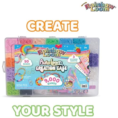 Rainbow Loom: 9,000 Bands AutoLoom Creation Case with 50 Beads & 3 Sticker Sheets – DIY Bracelet & Jewelry Making Kit for Kids 7+ thumbnail 5