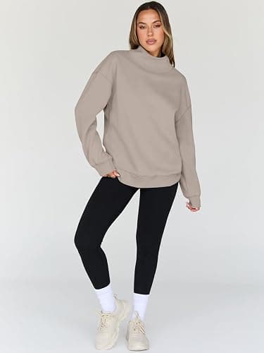 Trendy Queen Womens Oversized Sweatshirts Turtleneck Pullover Long Sleeve Hoodies Tops Fall Fashion Outfits 2025 Clothes thumbnail 5