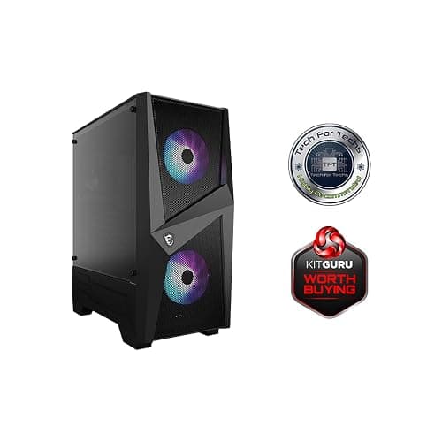MSI MAG FORGE 100R Mid Tower Gaming Computer Case (Black, 2x 120mm ARGB PWM Fan, 1x 120mm Fan, 1-6 ARGB Hub, Tempered Glass, MSI Center, ATX, mATX, mini-ITX) thumbnail 9