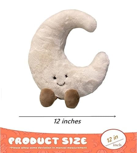 JOSON Sun Shaped Plush Toys, Soft Bedside Sofa Pillows, Used for Home Decoration as Birthday Gifts for Children and Girls (Moon) thumbnail 3