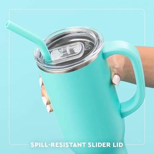 Swig Life 30oz Mega Mug, 30 oz Tumbler with Handle and Straw, Cup Holder Friendly, Dishwasher Safe, Extra Large Insulated Tumbler, Stainless Steel Water Bottle (Teacher Life) thumbnail 4