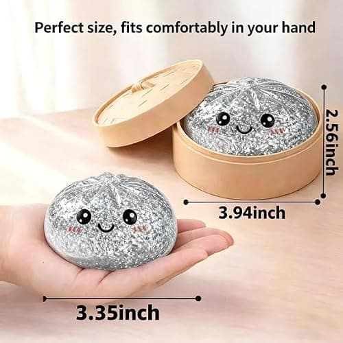 Dumplings Squishy Stress Balls Fidget Sensory Toy Mystery Dumplings Squishy Soft Squeeze Decompression Dough for Adults thumbnail 2