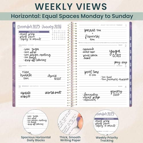 bloom daily planners 2026 Planner (January - December) Calendar Year Organizer - 5.5” x 8.25” - Weekly & Monthly Agenda Book with Stickers & Bookmark - Good Things Are Coming thumbnail 3