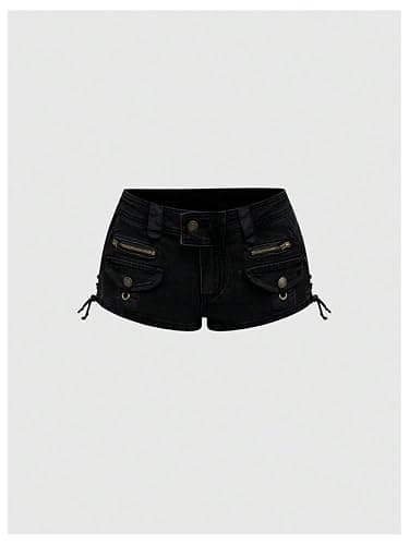 low rise fur shorts thumbnail 2