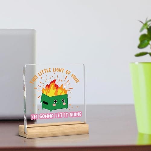 Dumpster Fire Desk Decor & Accessories - Funny Office Decor, Acrylic Plaque for Home/Office Tabletop Shelf, Humor Office Gifts for Coworkers Women Men Boss Friend (Boss Day Work Appreciation) thumbnail 5
