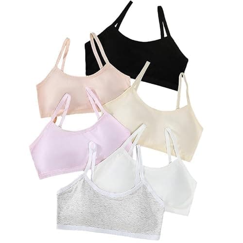 Herepai Big Girls' Adjustable Training Bra Cotton Bras Wireless Light Padded 10-16 Years thumbnail 2