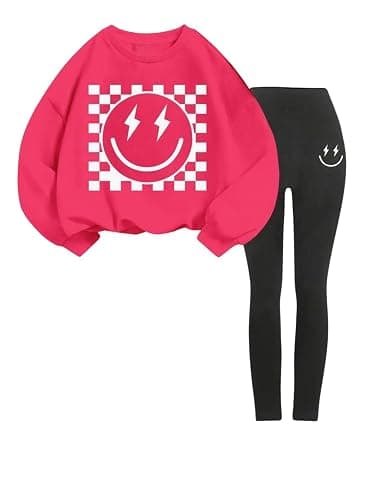 Lianpyxa Tween Girl Clothes Cartoon Sweatshirt Elastic Waist Sweatpants 2PCs Girls' Fall Clothing Sets - Image 1