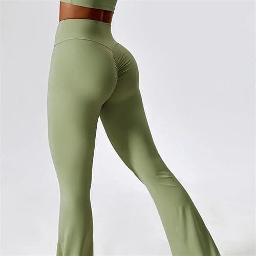 AHIOJEGX Yogahosen Flare Leggings Yoga Hosen Frauen Hohe Taille Breite Bein Hosen Frauen Gym Fitness Sport Schwarz Ausgestellte Hose Latin Dance Hosen(Advanced Black,S) thumbnail 7