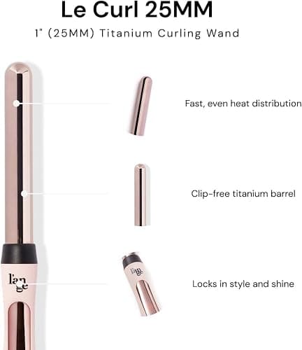 L'ANGE Hair Le Curl 25 MM Titanium Curling Wand | Professional 1 Inch Curling Iron for All Hair Types | Clip Free Hair Curler | Best Curling Wand for Tighter Curls & Beach Waves thumbnail 3
