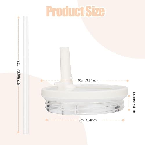 2 Pack 40 oz Tumbler Flip Straw Leak Proof Lid Replacement Fit for Stanley Quencher,40 oz Tumbler Lid Replacement for Stanley Cup,No Spill Proof Straw Cover for Stanley Cup Accessories (Cream White) thumbnail 2