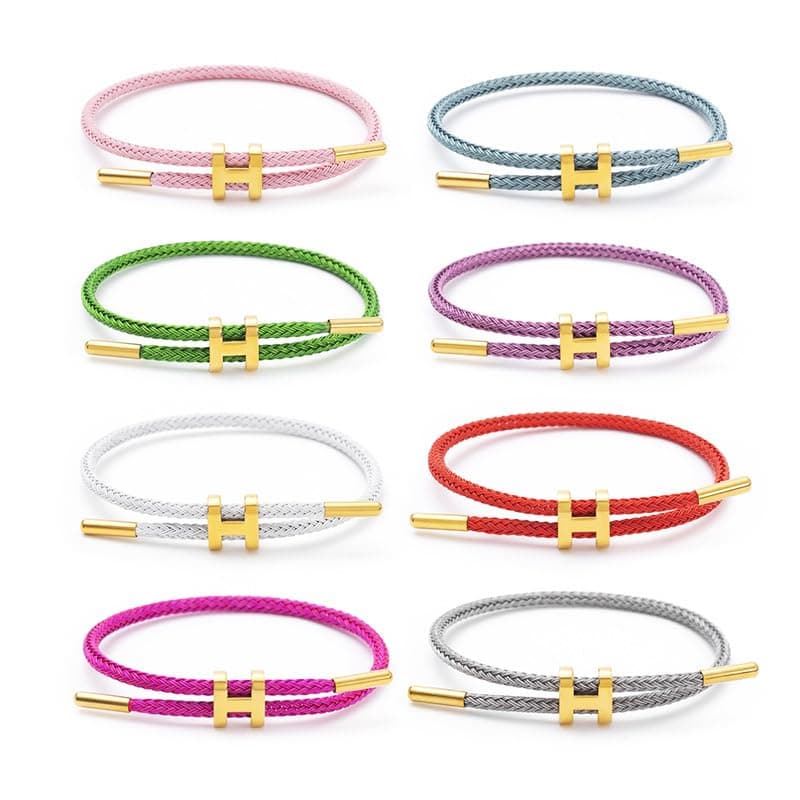 SPOMUNT Bracelets Fashion for Women Adjustable Bracelet, Gold-plated Buckle Design Titanium Steel Wire Rope Jewelry thumbnail 5