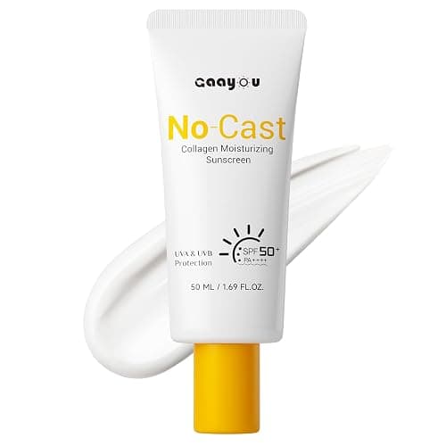 No Cast Moisturizing Sunscreen SPF50 PA++++ Collagen Facial Sunscreen Korean Sunscreen with Hyaluronic Acid, Oil Free, No White Cast Natural Sunscreen for All Sensitive Skin Type - Image 1