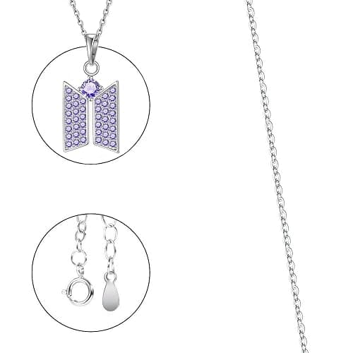 Army Necklace Bangtan Boys Pendant Merch 18K Gold Plated Cubic Zirconia Jewelry for Fans Gifts thumbnail 5