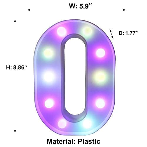 Pooqla Colorful Marquee Letters LED Light Up Letters with Remote, Party Birthday Letter with Lights Decorations for Classroom Room Dorm Home - Multicolor Letter O thumbnail 3