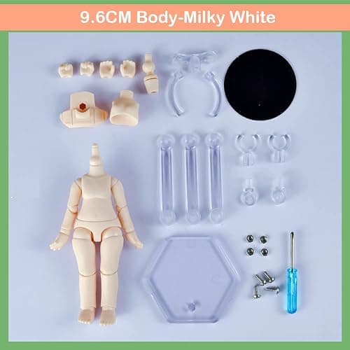 XiDonDon 1/12 Scale BJD Doll Body 9.6cm/11cm YMY2 Body Action Figures Replacement Body Doll Accessories (Milky White,9.6cm) thumbnail 3